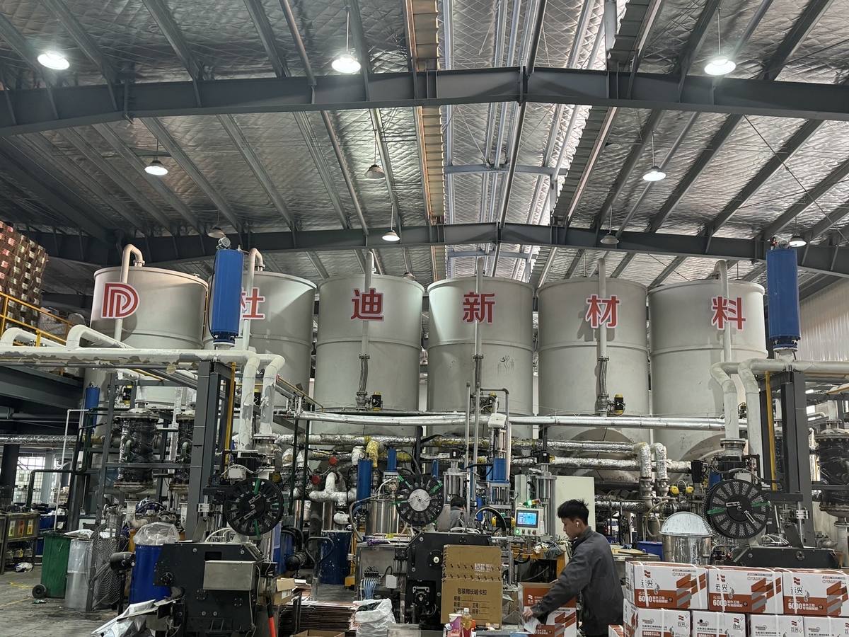 Branded DUDI production tanks in the manufacturing workshop